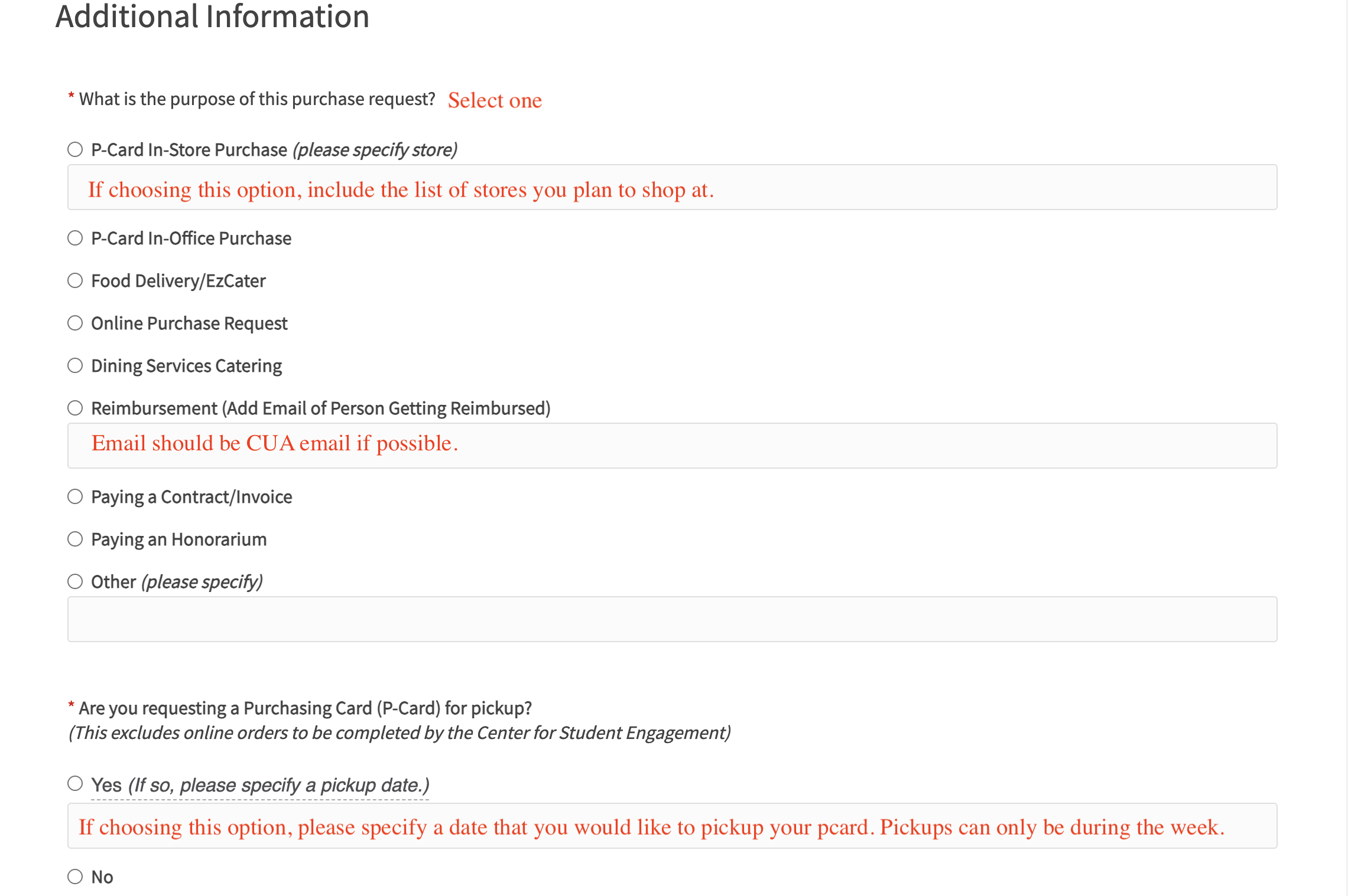 Complete a Purchase Request in The Nest instructions